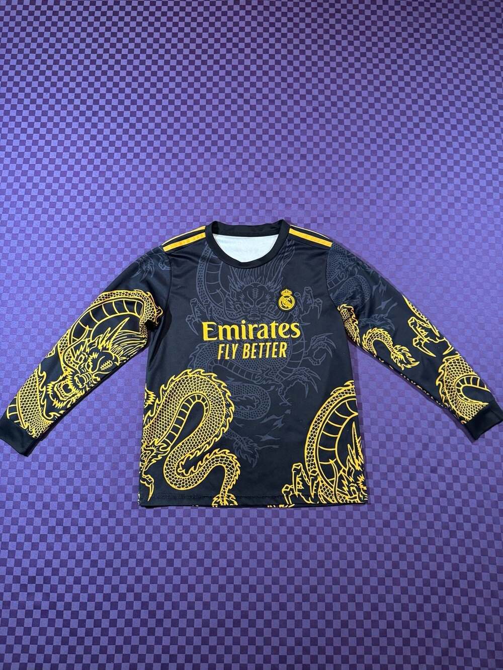Real Madrid Kids size #7 C. Ronaldo Special Gold Black Dragon Edition LongSleeve
